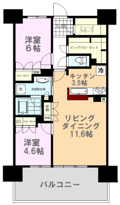  大容量のウォークイン収納でスッキリお片付け☆冬でもあったか床暖房☆