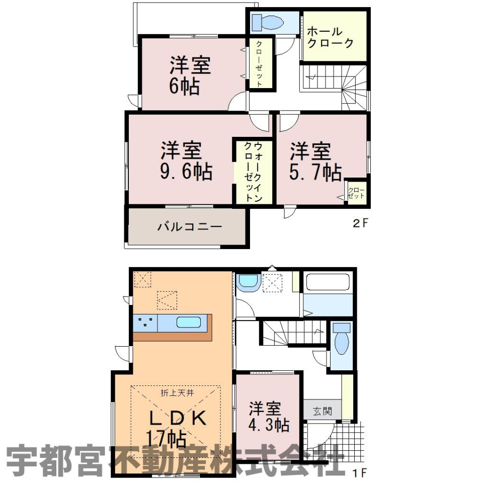  �y�Ԏ��}�z1�����@17���̍L�XLDK�͐܂�グ�V��ŊJ�����A���I�S�����Ɏ��[������A9.6���̎�Q���ɂ�WIC�������B2�K�Ƀz�[���N���[�N��������A���[�L�x�ł�Ƃ肠��4LDK�ł��B