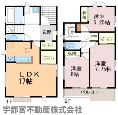  �y�Ԏ��}�zA�����@17���̍L�XLDK�ɉ����A�S�����Ɏ��[�������B1�K��2�K�̗����ɃE�H�[�N�C���N���[�[�b�g������A���։��̓y�Ԏ��[���[���B�Ǝ������Ǝ��[�͂ɗD�ꂽ3LDK�̊Ԏ��ł��B