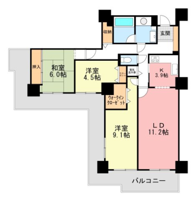  ���r���O�Ƙa���E�m�����o���R�j�[�Ōq����J���I�Ȑ݌v�ł��B�L�b�`��������ʎ��ւ̓������X���[�Y�ŁA�Ǝ������ɂ��z�������s��I�ȏZ�܂��ł��B